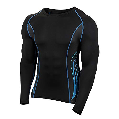 SKYSPER Camiseta de Compresión Manga Larga para Hombre Pantalones Largos Leggings Apretada Ropa Interior Deportiva Deportes Transpirable Secado Rápido para Running Fitness Entrenamiento Yoga Ciclismo