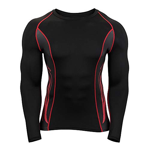 SKYSPER Camiseta de Compresión Manga Larga para Hombre Pantalones Largos Leggings Apretada Ropa Interior Deportiva Deportes Transpirable Secado Rápido para Running Fitness Entrenamiento Yoga Ciclismo