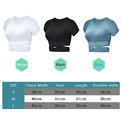 SKYSPER Camiseta Deportiva para Mujer Sujetador Deportivo Chaleco Top de Deporte Manga Corta Transpirable para Fitness Yoga Running Gimnasia Mujer Interior Verano