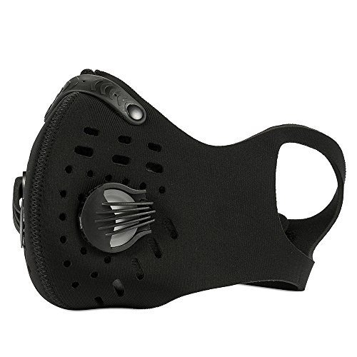 SKYSPER Máscara para Ciclismo con Filtros de Carbono Mascarilla Carbono Activado Máscara Deportiva Protección Máscara para Deporte Motocicleta Bicicleta Esquí Actividades al Aire Libre