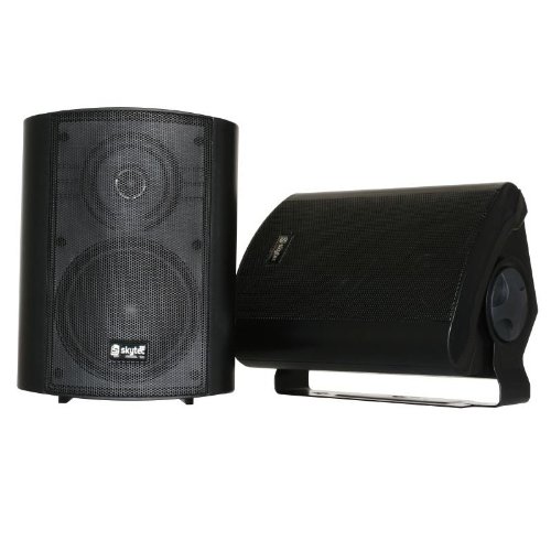 Skytec Pareja Altavoces para Uso Comercial (200W, 13cm (5") Subwoofer und 2,5cm (1") Tweeter, 89db SPL, Montaje Pared y Techo) Negro