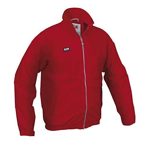 Slam - Chaqueta de marinero de verano para hombre, repelente al agua, resistente al viento, dos bolsillos internos, 100% nailon, XS, Rojo