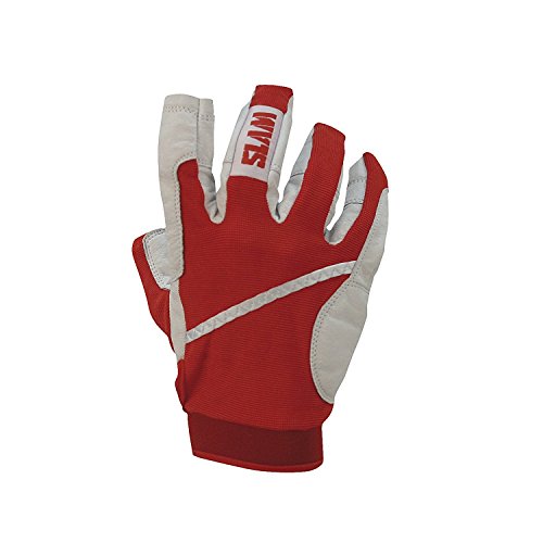 Slam Vela Guantes Completa Dedos 65% Nylon y 35% poliurethane Palma Pulsera Ajustable, Rojo