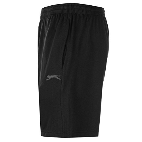 Slazenger - Pantalones cortos de tejido de punto para hombre Negro L