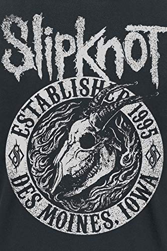 Slipknot Flaming Goat Hombre Camiseta Negro L, 100% algodón, Regular