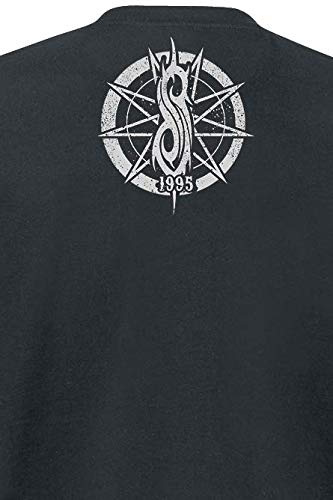 Slipknot Flaming Goat Hombre Camiseta Negro L, 100% algodón, Regular