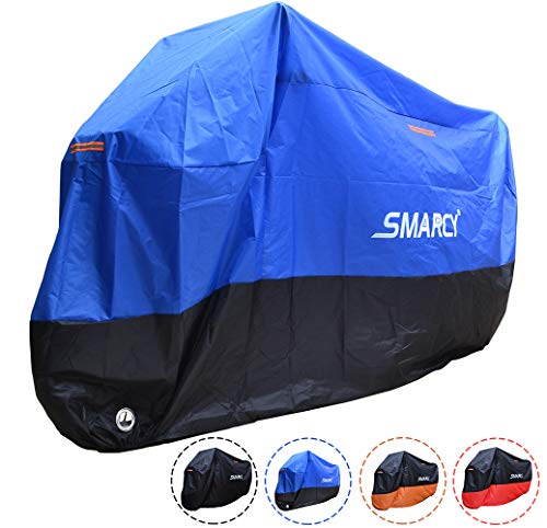 Smarcy Funda Protector para Moto, Cubierta para Moto / Motocicleta Resistente al Agua a Prueba de UV, Color Azul / Negro XL