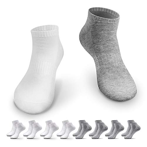 Smart Sir Calcetines Tobilleros para Hombres Mujeres, 8 Pares de Calcetas Cortas de Algodón Medias de Corte Bajo Calcetines Deportivos con un Cómodo Puño Acanalado