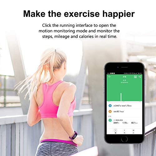 Smart Watch Fitness Tracker Monitor de ritmo cardiaco, presión arterial, monitor de sueño Pulsera Deportiva Impermeable Muñequera multideportiva para Android iOS iPhone Larga espera Negro