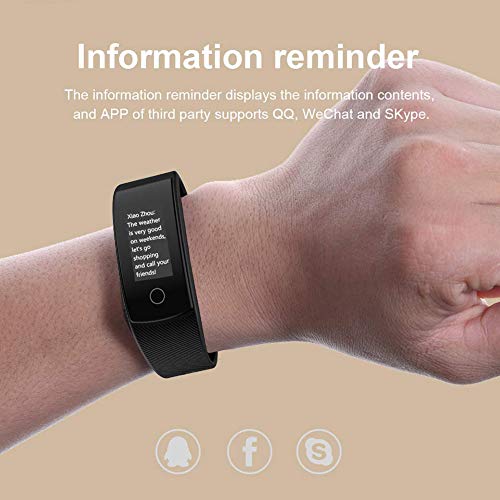 Smart Watch Fitness Tracker Monitor de ritmo cardiaco, presión arterial, monitor de sueño Pulsera Deportiva Impermeable Muñequera multideportiva para Android iOS iPhone Larga espera Negro