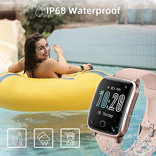 Smartwatch, Reloj Inteligente Pantalla curva Impermeable IP68 Pulsera de Actividad para Hombres y Mujeres, Inteligente con Pulsómetros Podómetro Contador de Caloría con Cronómetro para iOS y Android