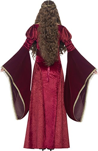 Smiffy's - Disfraz de reina medieval, color rojo, Pequeña (27877S)