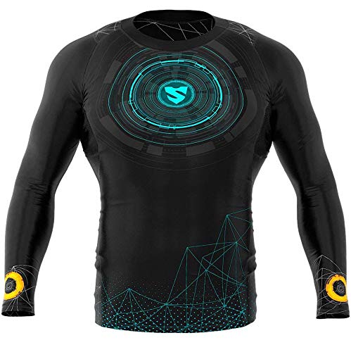 SMMASH Gate Camisetas Compresión Deporte de Manga Larga para Hombre, Long Sleeve Gimnasio, Formación, Crossfit, Material Antibacteriano, (S)