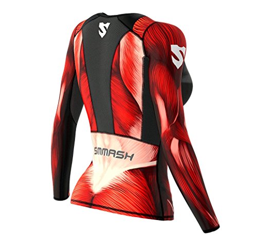 SMMASH Muscle Womens Long Sleeve Compression Tops, Breathable and Light, Functional Thermal Shirt for Crossfit, Fitness, Yoga, Gym, Running, Sport Long Sleeved, Antibacterial Material… (XS)