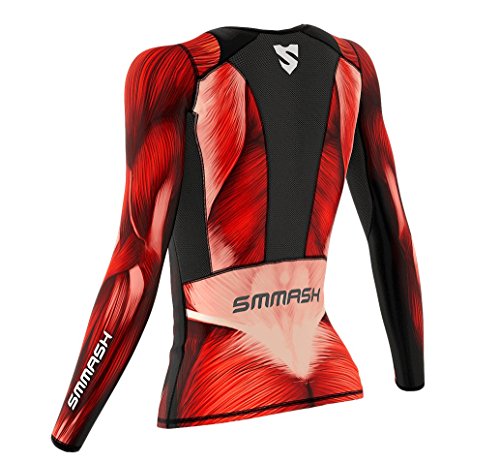 SMMASH Muscle Womens Long Sleeve Compression Tops, Breathable and Light, Functional Thermal Shirt for Crossfit, Fitness, Yoga, Gym, Running, Sport Long Sleeved, Antibacterial Material… (XS)