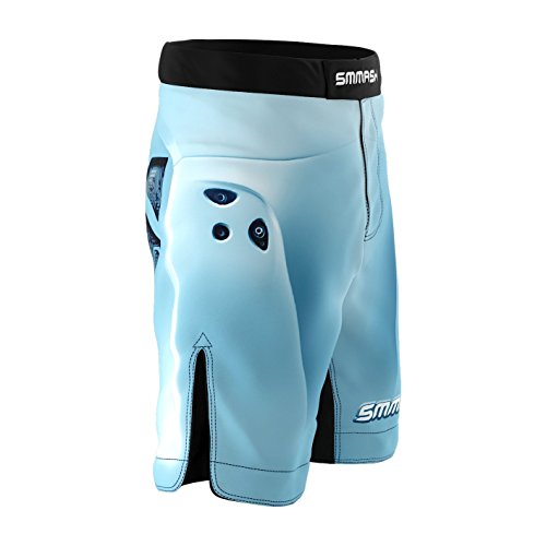 SMMASH Steel Armour Deporte Profesionalmente Pantalones Cortos MMA para Hombre, Shorts MMA, BJJ, Grappling, Krav Maga, Material Transpirable y Antibacteriano, (XL)