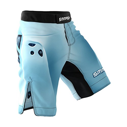 SMMASH Steel Armour Deporte Profesionalmente Pantalones Cortos MMA para Hombre, Shorts MMA, BJJ, Grappling, Krav Maga, Material Transpirable y Antibacteriano, (XL)