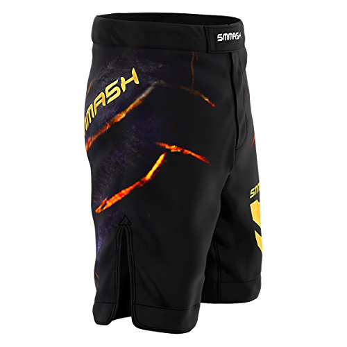 SMMASH Stone Deporte Profesionalmente Pantalones Cortos MMA para Hombre, Shorts MMA, BJJ, Grappling, Krav Maga, Material Transpirable y Antibacteriano, (L)