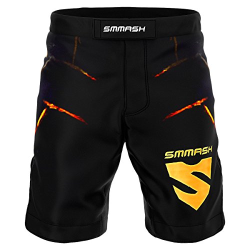 SMMASH Stone Deporte Profesionalmente Pantalones Cortos MMA para Hombre, Shorts MMA, BJJ, Grappling, Krav Maga, Material Transpirable y Antibacteriano, (L)