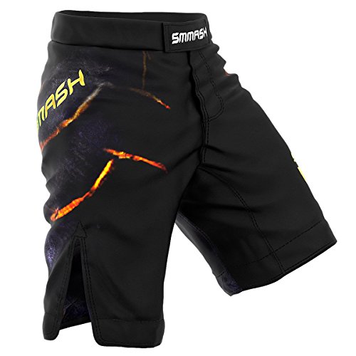 SMMASH Stone Deporte Profesionalmente Pantalones Cortos MMA para Hombre, Shorts MMA, BJJ, Grappling, Krav Maga, Material Transpirable y Antibacteriano, (L)