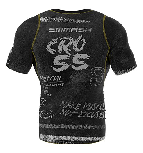 SMMASH WOD Camiseta de manga corta para hombre para MMA, UFC, BJJ (XXXL)