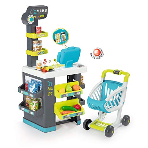 Smoby- Mercado Market con Carrito luz y Sonido, Multicolor (Simba 350212)