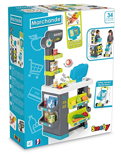 Smoby- Mercado Market con Carrito luz y Sonido, Multicolor (Simba 350212)