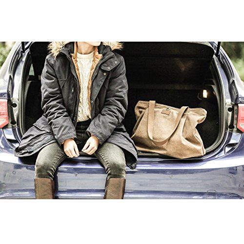 Smriti Canvas Shopper – Bolso para escuela Viajar Trabajo y Compras, color Amarillo, talla L