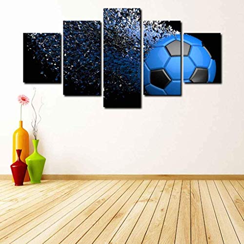 smzzz Artículos para el hogar Accesorios Deportivos Arte de la Pared Fútbol Deportes Decoración de la Pared Lienzo Resistente al Agua Resistente a los Rayos UV Listo y fácil de Colgar