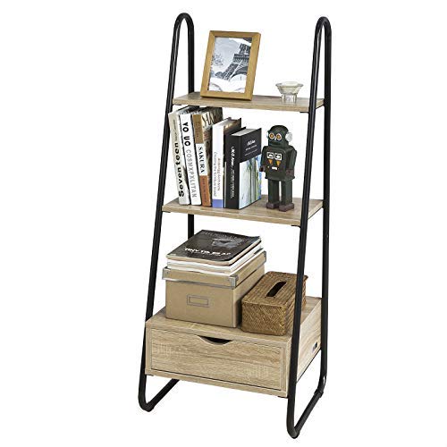 SoBuy Estanteriá en Escalera,Librería Infantil, 2 Estantes y 1 Cajón de Almacenamiento,H115cm,FRG219-N,ES