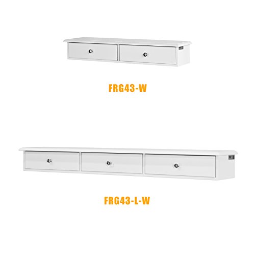 SoBuy FRG43-L-W,Estantes de Pared, Armario Suspendido, Estanteria para Trasteros, con Tres Cajones,Blanco,ES