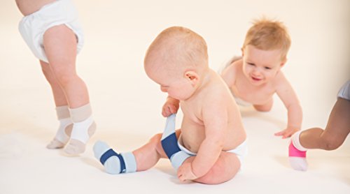 Sock Ons - Calcetines para bebés, de 0-6 meses, color blanco azul celeste Talla:0-6 meses