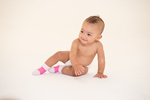 Sock Ons - Calcetines para bebés, de 0-6 meses, color blanco azul celeste Talla:0-6 meses