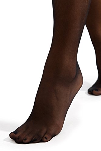 sofsy Encaje de Muslo Alto Opaco con sostenedor de Nylon, Pantyhose de Medias de Silicona Top 60 Den [Hecho en Italia] Negro Black 1/2 - X-Small/Small