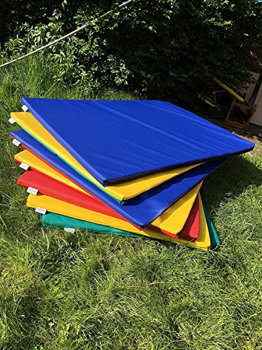 Soft Play implay – Colchoneta de caídas para ejercicios alfombrilla – 610 gsm PVC/espuma de alta densidad – azul – verde – Rosa – Rojo – Amarillo – 120 cm x 90 cm x 5 cm