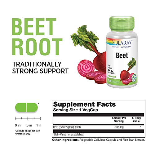 Solaray Beet Root 605mg | Remolacha | 100 Vegcaps