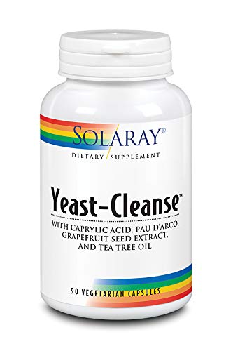 Solaray Yeast Cleanse | Ácido Caprílico, Pau D'arco Y Semilla de Pomelo | 90 VegCaps