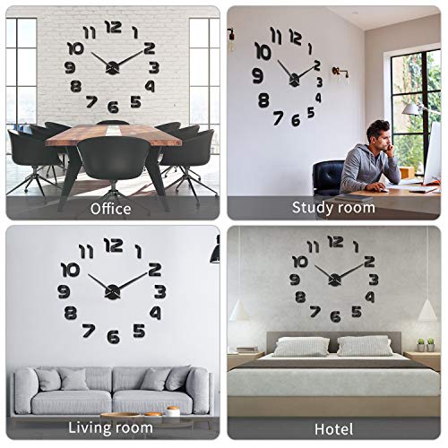 SOLEDI Reloj de Pared 3D DIY Reloj de Etiqueta de Pared Decoración Ideal para la Casa Oficina Hotel Restaurante