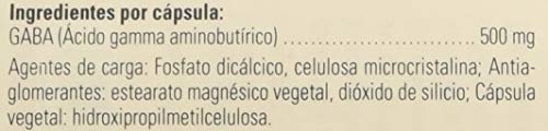 Solgar Gaba 500 mg. Contiene Ácido gamma amino butírico, un neurotransmisor que favorece la relajación - 50 cápsulas