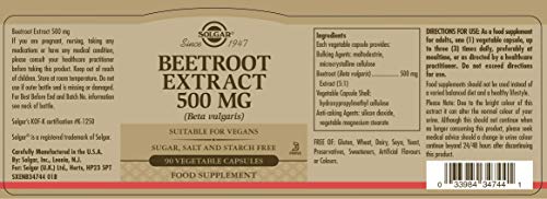 Solgar Remolacha Extracto 500 mg Cápsulas vegetales - Envase de 90