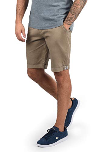 !Solid Monty Chino Pantalón Corto Bermuda Pantalones De Tela para Hombre con Cinturón Elástico Regular-Fit, tamaño:XL, Color:Dune (5409)