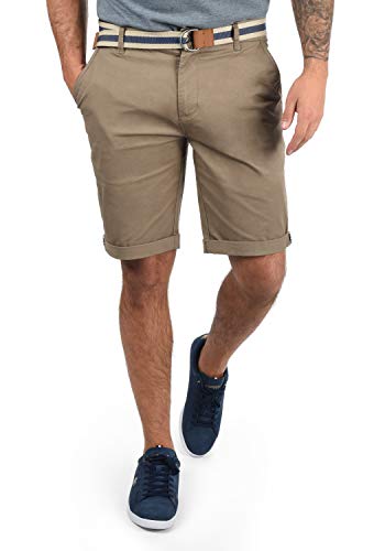 !Solid Monty Chino Pantalón Corto Bermuda Pantalones De Tela para Hombre con Cinturón Elástico Regular-Fit, tamaño:XL, Color:Dune (5409)