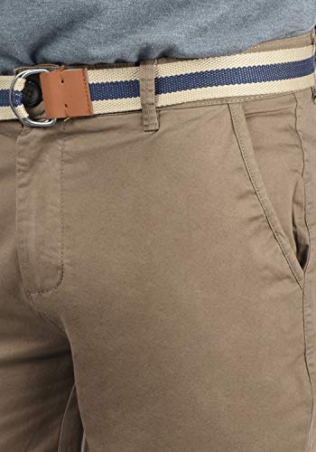 !Solid Monty Chino Pantalón Corto Bermuda Pantalones De Tela para Hombre con Cinturón Elástico Regular-Fit, tamaño:XL, Color:Dune (5409)