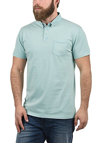 !Solid Pat Camiseta Polo De Manga Corta para Hombre con Cuello De Polo De 100% algodón, tamaño:L, Color:Blue Glow (1252)