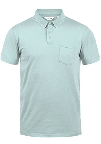 !Solid Pat Camiseta Polo De Manga Corta para Hombre con Cuello De Polo De 100% algodón, tamaño:L, Color:Blue Glow (1252)