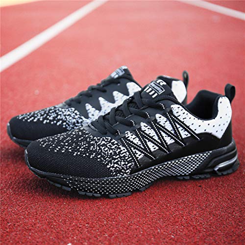 SOLLOMENSI Zapatillas de Deporte Hombres Running Zapatos para Correr Gimnasio Sneakers Deportivas Padel Transpirables Casual Montaña 35 EU A Negro