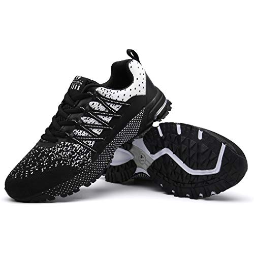 SOLLOMENSI Zapatillas de Deporte Hombres Running Zapatos para Correr Gimnasio Sneakers Deportivas Padel Transpirables Casual Montaña 35 EU A Negro