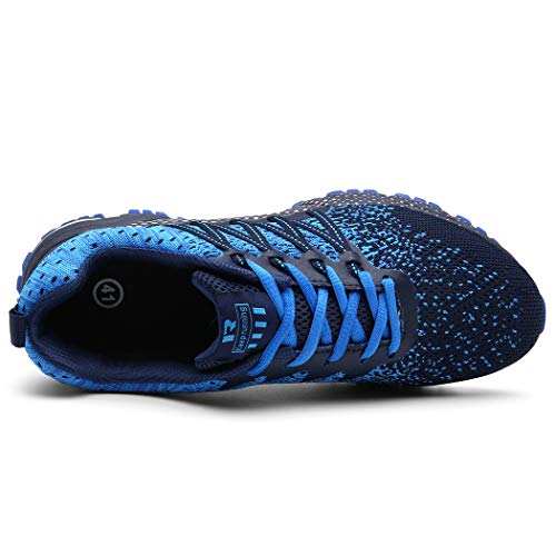 SOLLOMENSI Zapatillas de Deporte Hombres Running Zapatos para Correr Gimnasio Sneakers Deportivas Padel Transpirables Casual Montaña 40 EU A Azul