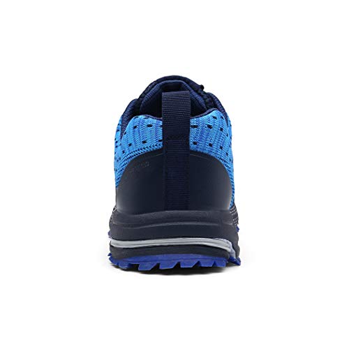 SOLLOMENSI Zapatillas de Deporte Hombres Running Zapatos para Correr Gimnasio Sneakers Deportivas Padel Transpirables Casual Montaña 43 EU A Azul