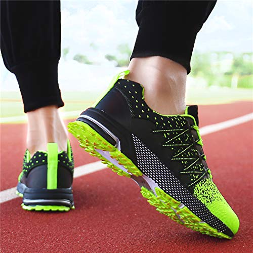 SOLLOMENSI Zapatillas Hombres Deporte Running Zapatos para Correr Gimnasio Sneakers Deportivas Padel Transpirables Casual Montaña 42 EU A Verde